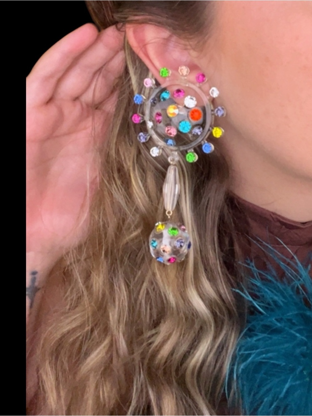 CLUSTER Clipons Clear/Colorful (KFITZ)